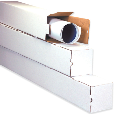 3 x 3 x 48" White Square Mailing Tubes