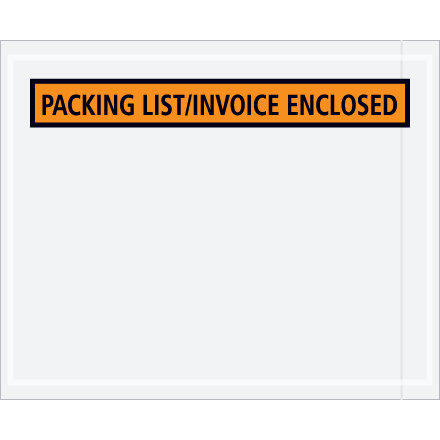 4 <span class='fraction'>1/2</span> x 5 <span class='fraction'>1/2</span>" Orange "Packing List/Invoice Enclosed" Envelopes